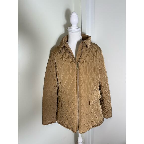 Micahel Kors Tan Quilted Puffer Jacket Sz L - Picture 1 of 4
